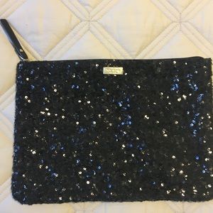 Kate Spade black sequins cosmetic bag